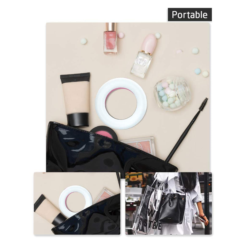 XINBAOHONG Selfie Ring Light Rechargeable Portable Clip-on Selfie Fill Light with 40 LED for Smart Phone Photography, Camera Video, Girl Makes up