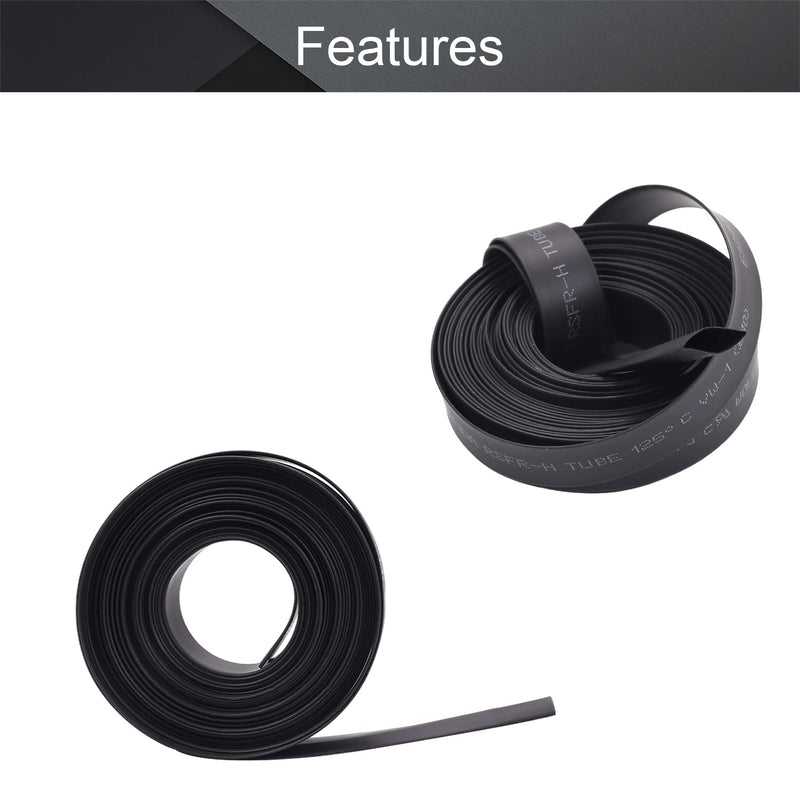 Othmro Heat Shrink Tubings,4Pcs PE Plastic Industrial Heat-Shrink Tubing 2:1 Heat Shrink Wrap Cable Sleeve Electrical Cable Wire Shrink Wrap Assortment Insulation Protection Heat Shrink Tubes Black 10mm Diameter 5M Length 5m 4pcs Black 1