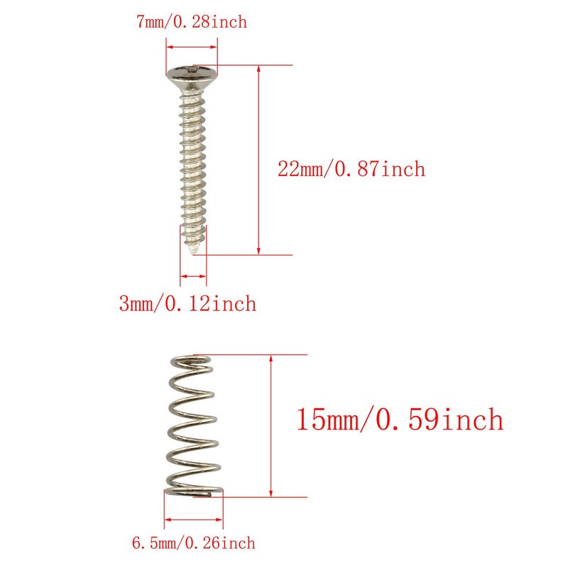 PSCCO 1 Set Electric Guitar Single Coil Pickup Screws & Springs Set Electric Guitar Parts Silver