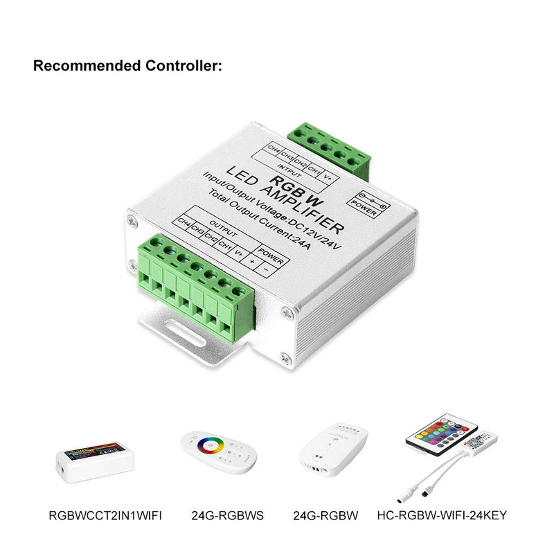 [AUSTRALIA] - BTF-LIGHTING RGB/RGBW 5050 LED Strip Amplifier Controller Work with 4pin/5pin DC12V/DC24V 5050SMD LED Strip 