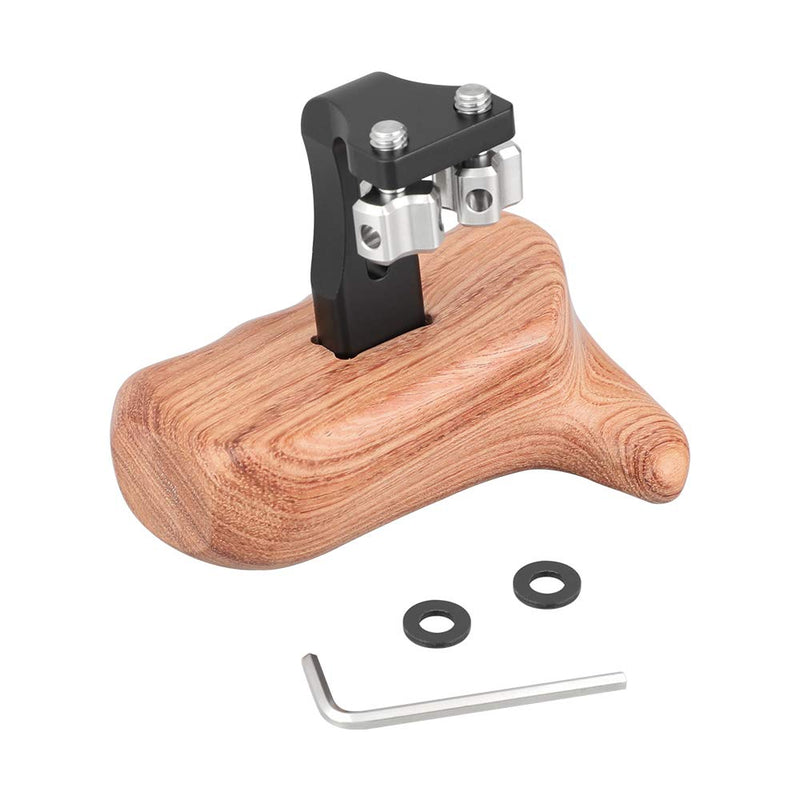 CAMVATE Wooden Handgrip with 1/4" Thumbscrew Connection for Camera Cage Rig (Right Hand)