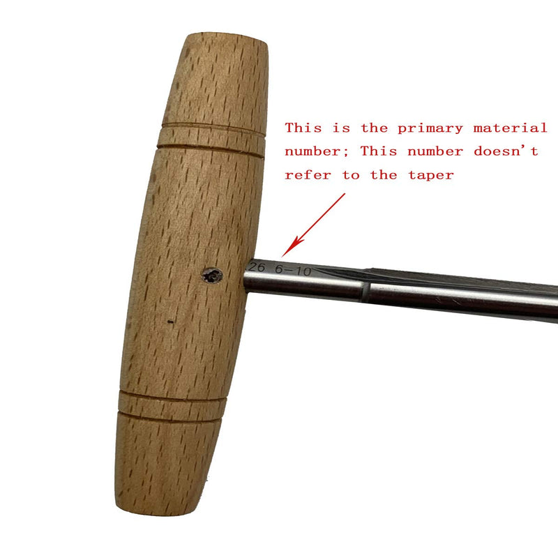 KAISH Violin Viola Peg Hole Reamer for 3/4 4/4 Violin 1:30 Taper with Wood Handle Violin Luthier Tool