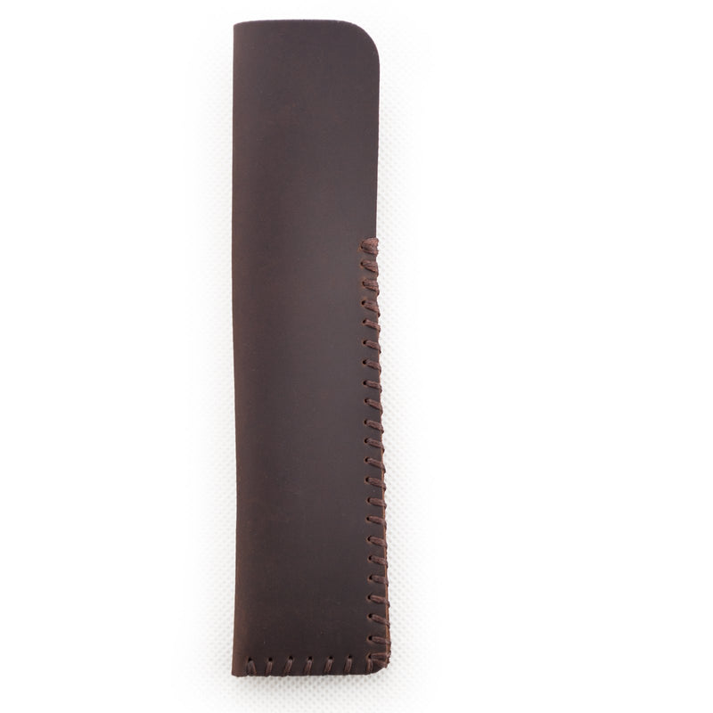 Ancicraft Genuine Leather Pen Sleeve Case Holder Pouch Handmade (For Single Pen, Dark Brown) For single pen