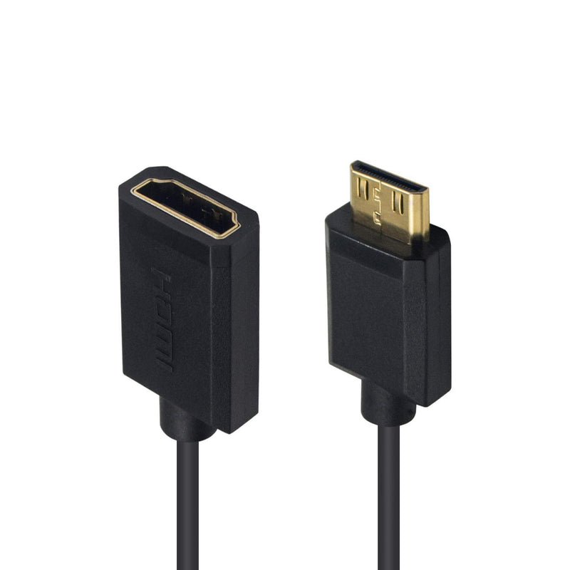 [AUSTRALIA] - Duttek Mini HDMI to HDMI Cable, HDMI to Mini HDMI Coiled Cable, Mini HDMI Male to HDMI Female Adapter Cable Support 1080P Full HD, 3D, for Camera, Camcorder, Laptop, Projector, etc 1.8M/6 Feet Male to Female 1.8M 