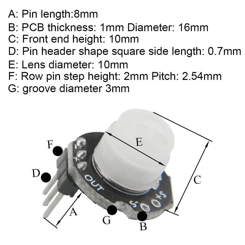 WMYCONGCONG 4 PCS Mini SR602 Motion Sensor Detector Module Pyroelectric Infrared Sensory Switch for Arduino Electronic DIY