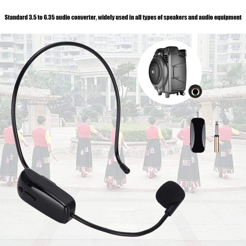 Portable Voice Amplifier Speaker, Mini 3.5mm Head-Mounted Wireless Headset Microphone Condenser MIC for Teachers, Tour Guides, Trainers