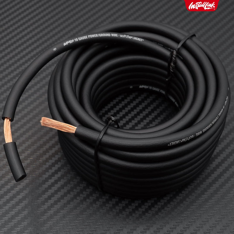 [AUSTRALIA] - Install Link 10 Gauge Power or Ground Wire Cable, 20ft, CCA Frosted Black 