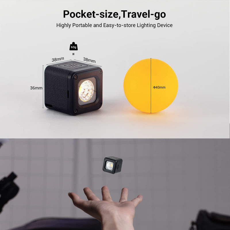 LED Video Light, SmallRig Waterproof Portable Lighting Kit Mini Cube with 8 Color Filters, Dimmable Fill Photography Light 5600K CRI95 for Smartphone, Action and DSLR Camera 3405 1 PACK