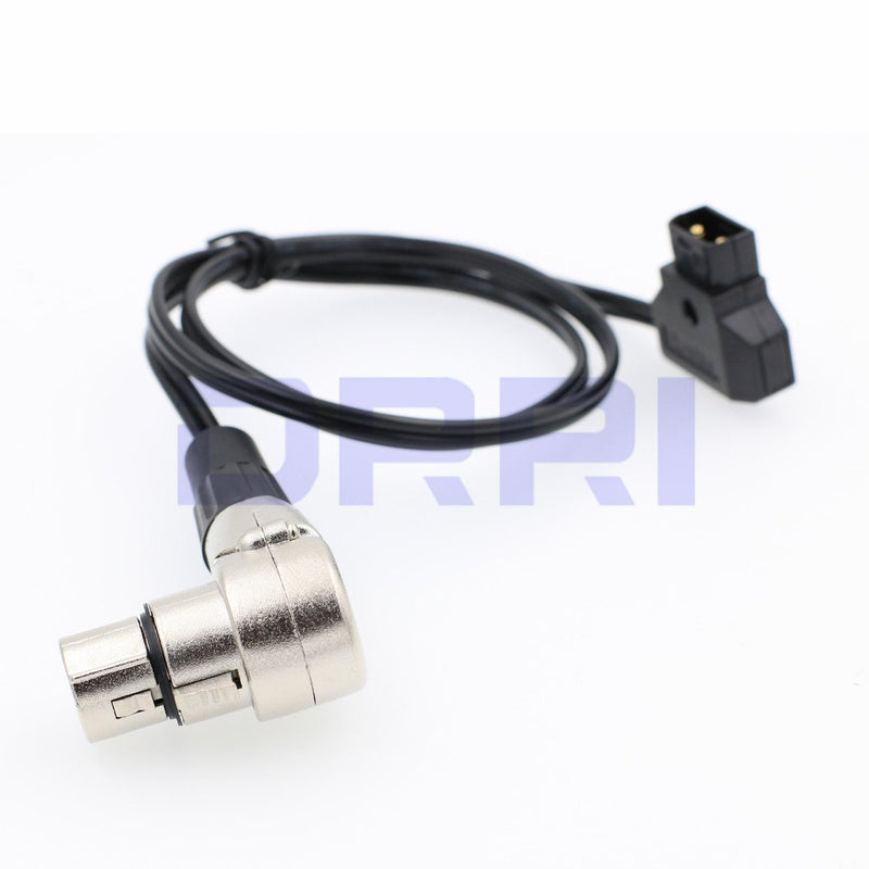 DRRI D-Tap to XLR 4-pin Female Right Angle Power Cable for DSLR Camcorder/ARRI Camera Monitor R4xlr-Dtap