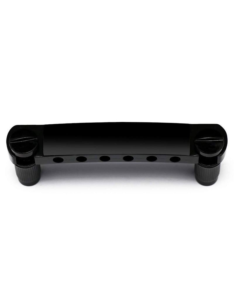 Metallor Tune-O-Matic Style Guitar Stop Bar Tailpiece for LP Les Paul SG Style Electric Guitar Parts Replacement. (Black) Black