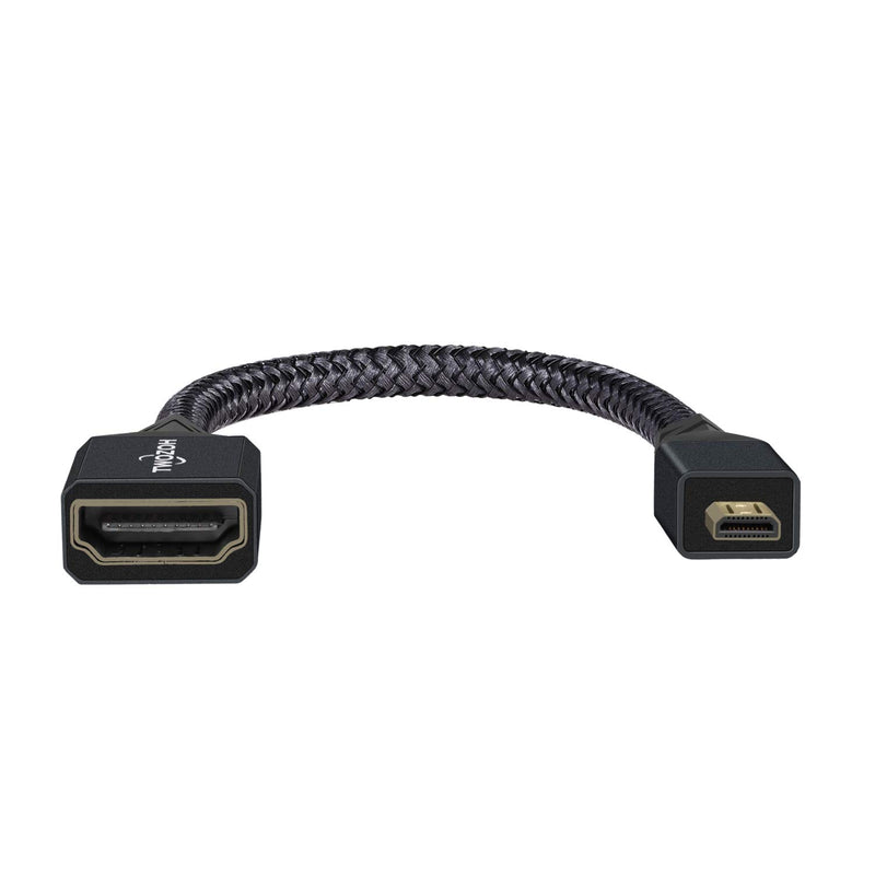 [AUSTRALIA] - Twozoh Micro HDMI to HDMI Adapter Cable, Nylon Braided Micro HDMI Male to HDMI Female Cable (Type D to Type A) Support 4K/3D 