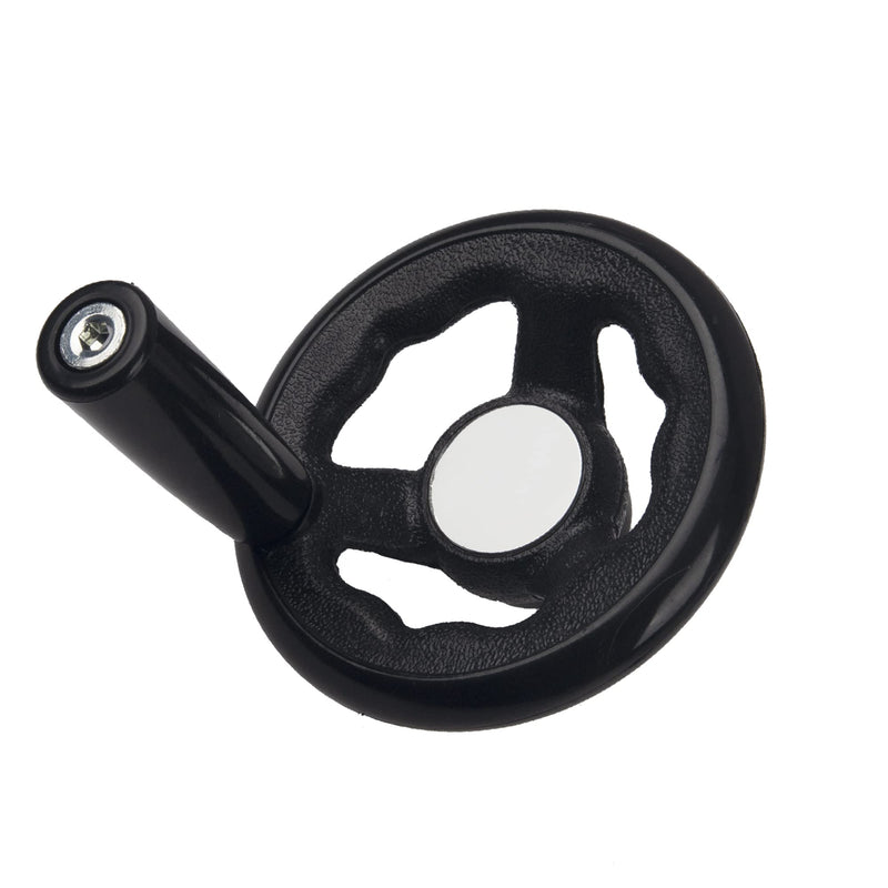 Rrina 0.47x4inch Diameter Round Hand Wheel W Revolving Knob Handle for Mill Drillpress Crank Lathe