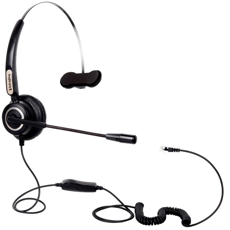 VoiceJoy Volume and Mute Switch Telephone Headset Compatible with Yealink T21 T42 etc Avaya 1608 9640 9620 9630 9640 Grandstream GXP1400 2120 etc IP Phones