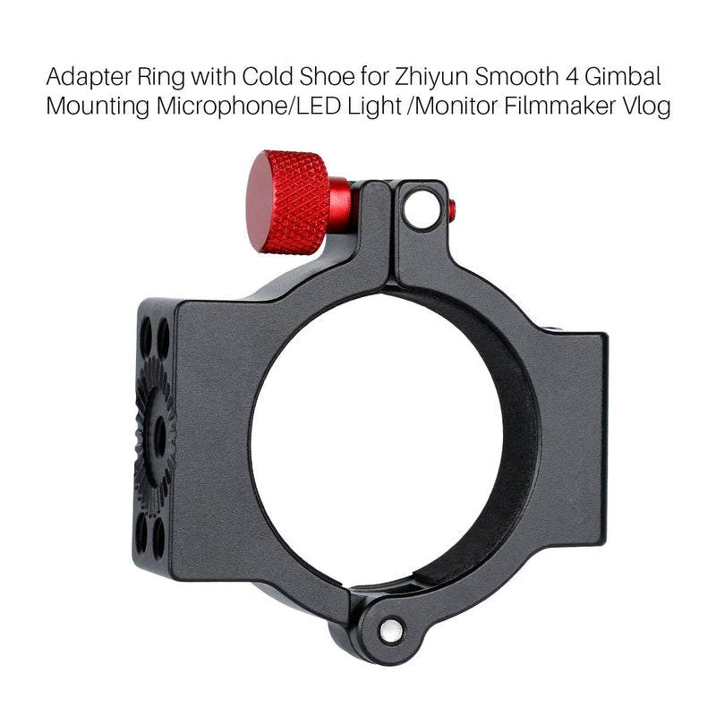 Smooth 4 Rode Clamp Ring Extension Adapter with Cold Shoe for Zhiyun Smooth 4, Applied to Rode Microphone/LED Video Light/Monitor Vlogging