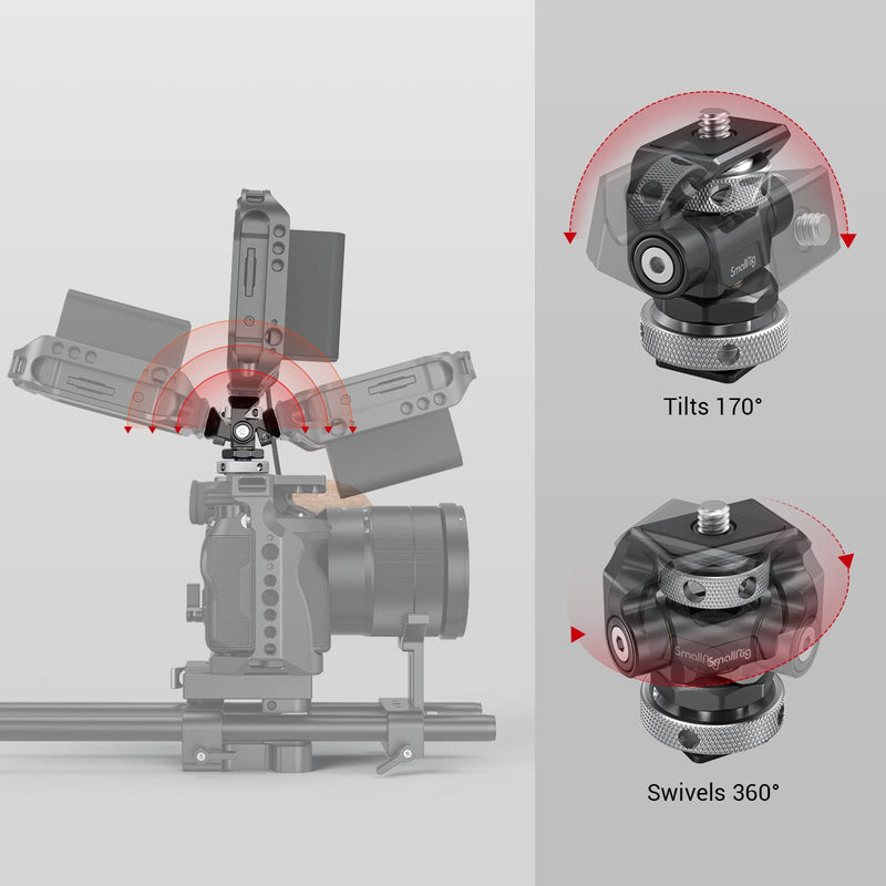 SMALLRIG Field Monitor Mount Monitor Holder Swivel and Tilt Adjustable with Cold Shoe Mount for 5" and 7" Monitor - 2905