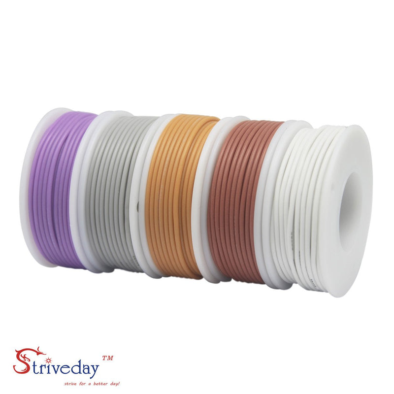 Striveday 30 AWG Flexible Silicone Wire Electric wire 30 gauge Coper Hook Up Wire 300V Cables electronic stranded wire cable electrics DIY BOX-2 30AWG Silicone wire Box2=Brown+White+Grey+Orange+Purple