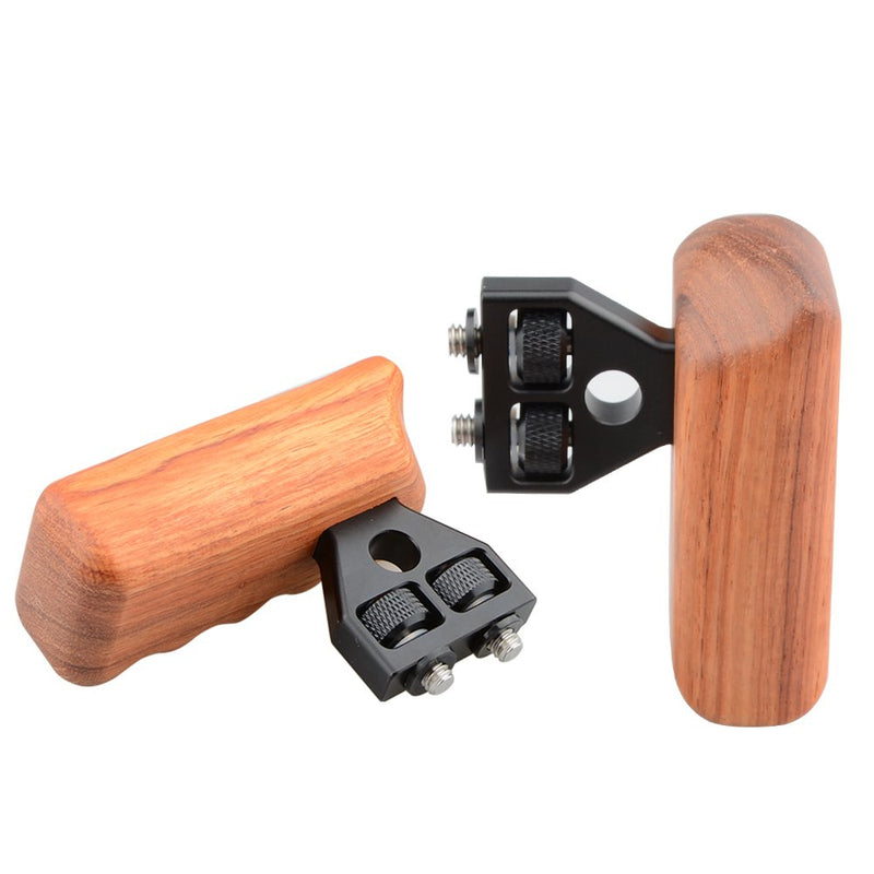 CAMVATE DSLR Wooden Handle Grip with Connector for DV Video Camera Cage(1 Pair)