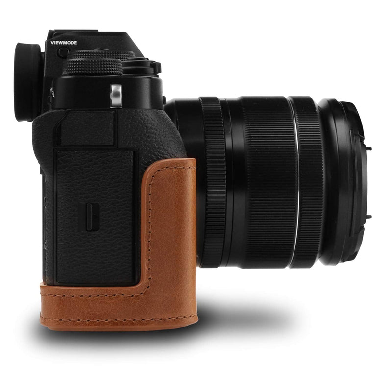 MegaGear MG1551 Ever Ready Genuine Leather Camera Case for Fujifilm X-T3 (XF23mm - XF56mm & 18-55mm Lens) - Brown Compact