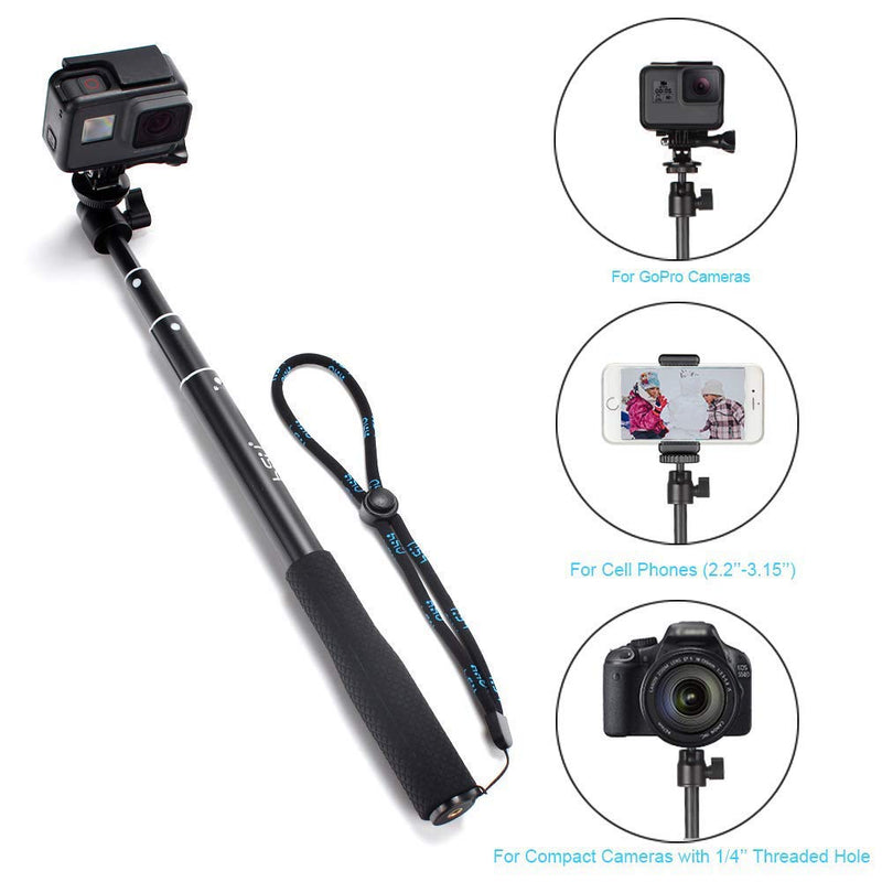 Selfie Stick Bluetooth,Waterproof Hand Grip with Wireless Remote and Tripod Stand for GoPro Hero 9 (2018) Hero 8/7/6/5/4, Selfie Stick for iPhone X/iPhone 7/8/7 Plus/8 Plus and Other Action Cameras