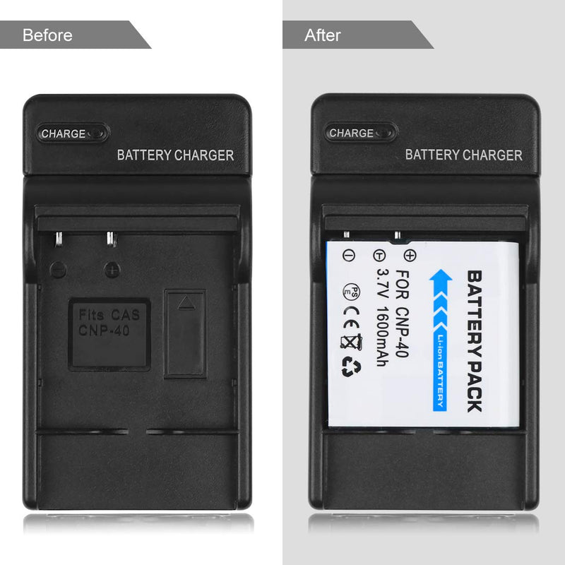 NP40 NP-40 Battery Charger for Casio Exilim EX-Z400, EX-FC100, EX-FC150, EX-P505, EX-P600, EX-P700, Zoom EX-Z100, EX-Z1000, EX-Z1050, EX-Z700, EX-Z750, EX-Z850, Replacement for BC-31L Charger