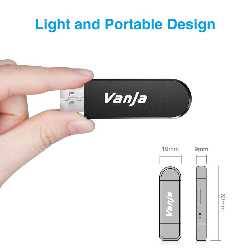 Vanja Micro USB OTG Adapter and USB 2.0 Portable Memory Card Reader for SD-3C SDXC SDHC MMC RS-MMC Micro SDXC Micro SD Micro SDHC Card and UHS-I Cards Micro USB Type A