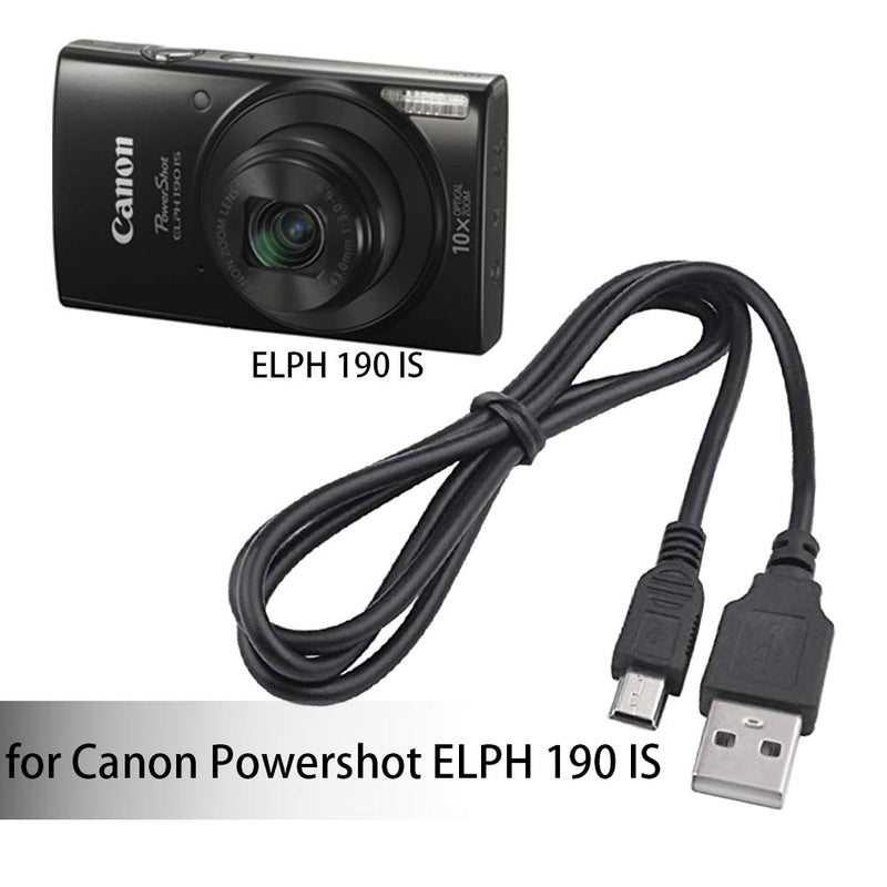 USB Cable for Canon Powershot ELPH 190 IS Digital Camera,and USB computer cord for Canon Powershot ELPH 190 IS