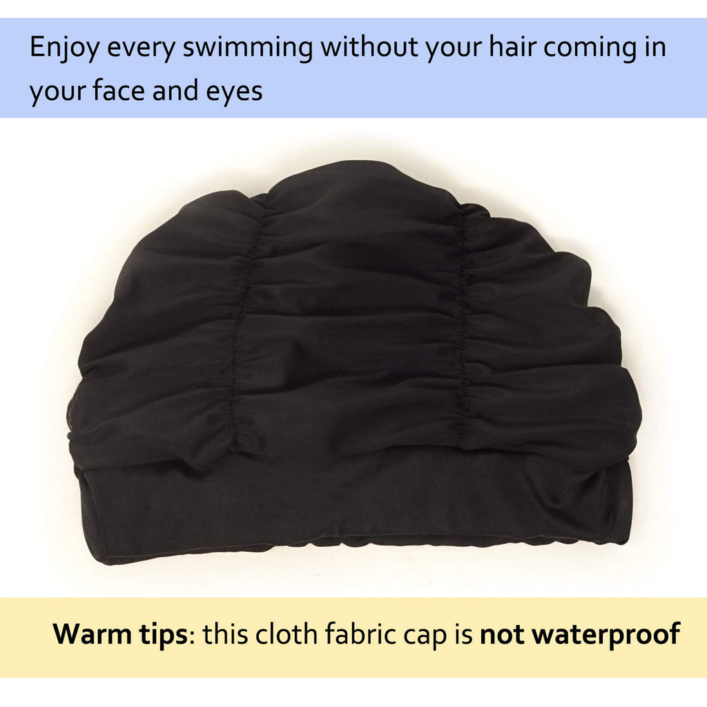 HONBAY Pleated Swimming Cap Long Hair Swim Cap Bathing Cap, Non-Waterproof - for Head Circumference Below 58cm/22.8inch