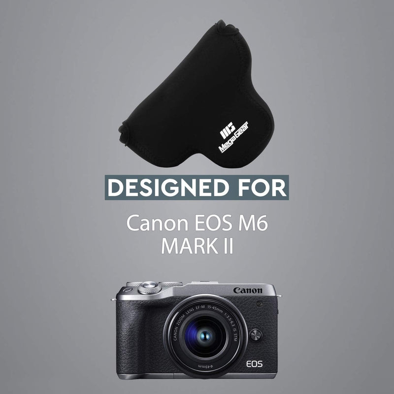MegaGear Ultra Light Neoprene Camera Case Compatible with Canon EOS M6 Mark II (15-45mm) Black