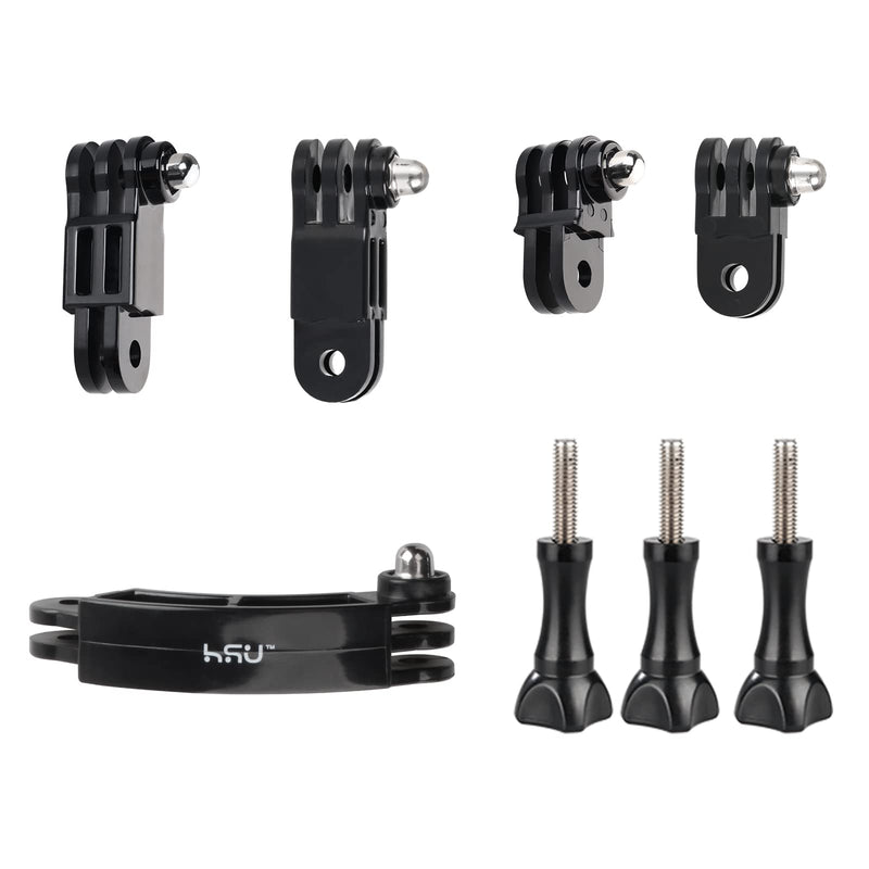 [AUSTRALIA] - HSU Basic Adapter Grab Bag for GoPro, Including Quick Release Buckle Mount, J-Hook Buckle Mount, 3-Way Pivot Arms, Tripod Mount, 1/4 inch 20 Mount, Curved Extension arm and Thumbscrews（13Pcs） 