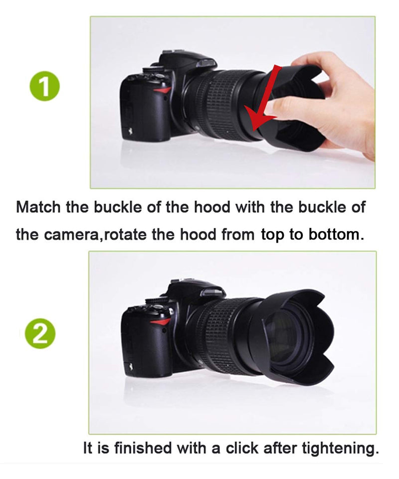 FANZR HB-32 Lens Hood Compatible for Nikon 18-140mm f/3.5-5.6G Lens, 18-135mm f/3.5-5.6G Lens, 18-105mm f/3.5-5.6G Lens, 18-70mm f/3.5-4.5G Lens.