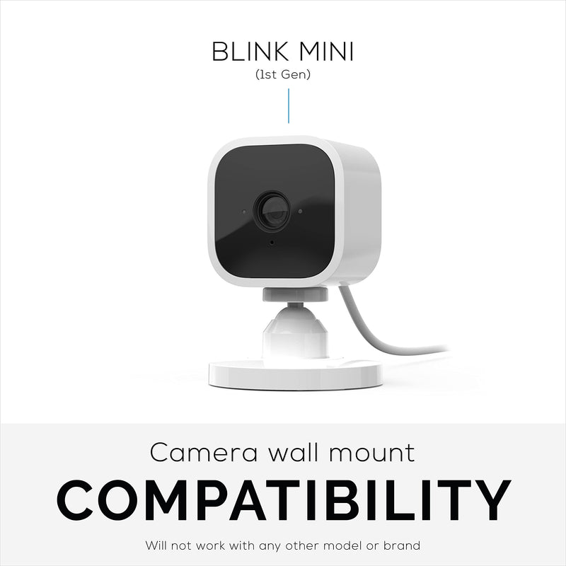 Adhesive Wall Mount for Blink Mini Camera, 2 Pack, No Hassle Holder, Strong 3M VHB Tape, No Screws, No Mess Install, Bracket Stand (Black) by Brainwavz Black