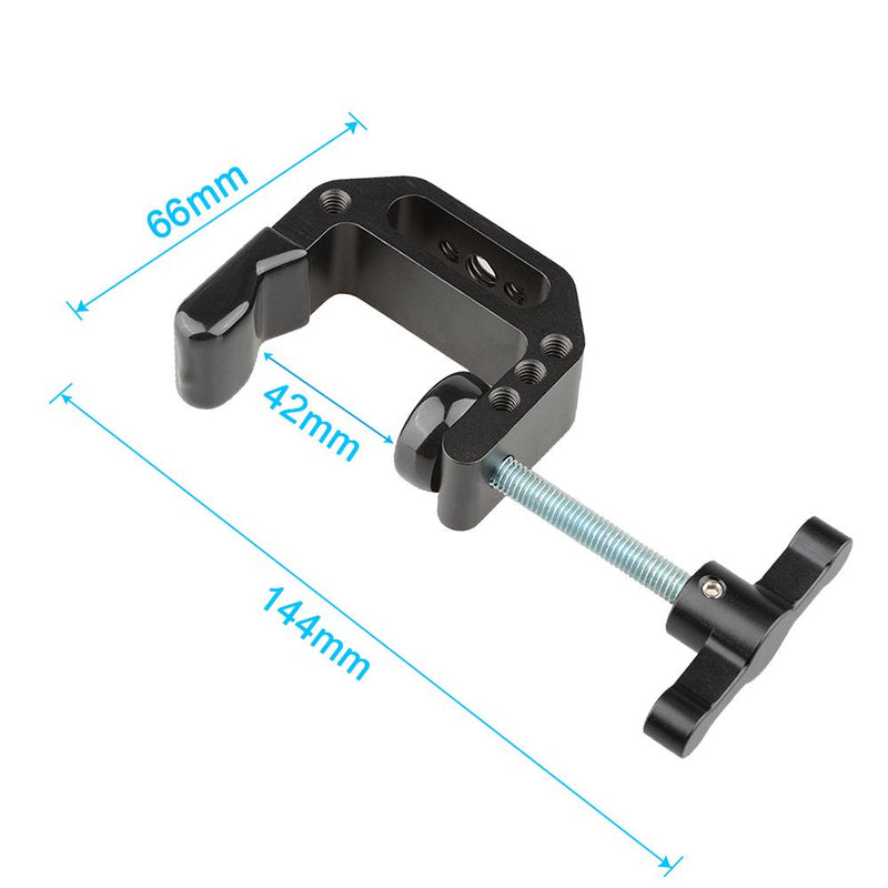 CAMVATE C-Clamp with 1/4 and 3/8 Thread Hole for Camera Monitor(Black T-Handle) - 1688