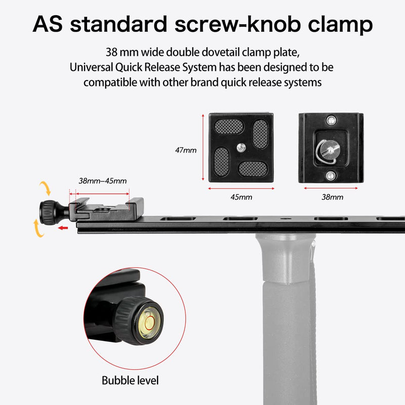 Koolehaoda Lengthened Quick Release Plate Double Dual Quick Release Plate DSLR Camera Tripod Mount Bracket Ball Head with Quick Release Plate (PU-380)