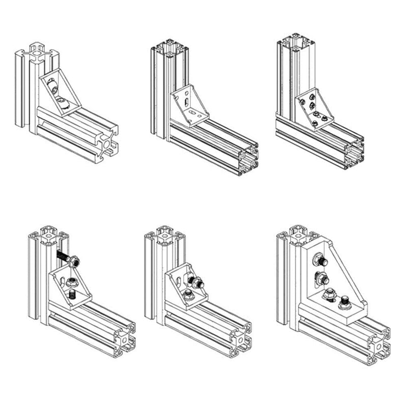 PZRT 4pcs Inside Corner Bracket Gusset,4040 Series Aluminum Extrusion Profile L Shape Right Angle Connector