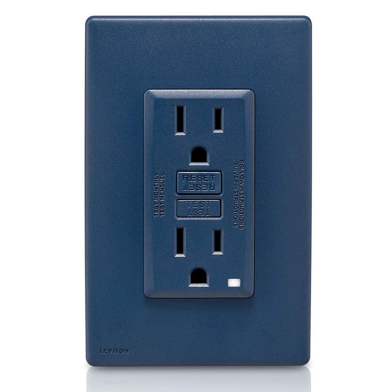 [AUSTRALIA] - Leviton RGF15-RN 15 Amp Renu Self-Test Tamper-Resistant GFCI Outlet in Rich Navy 