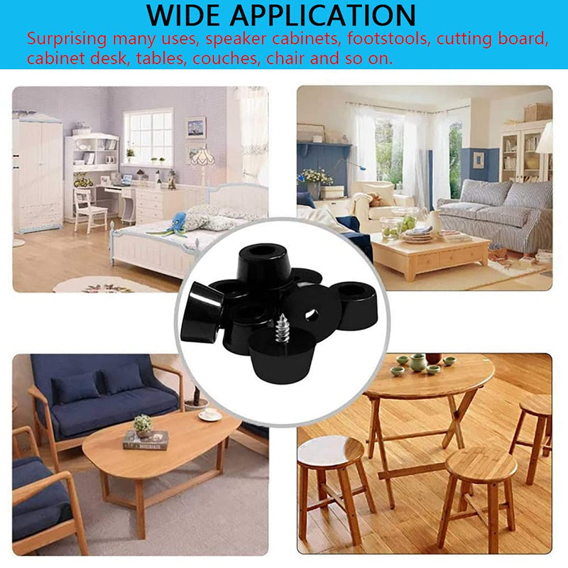 1.02" Medium Hard Rubber Bumper Feet with Stainless Washer and Screws, Soft, Non Slip, Non Marking, Fine Grips for Appliances, Furniture, Electronics （12 Pack）