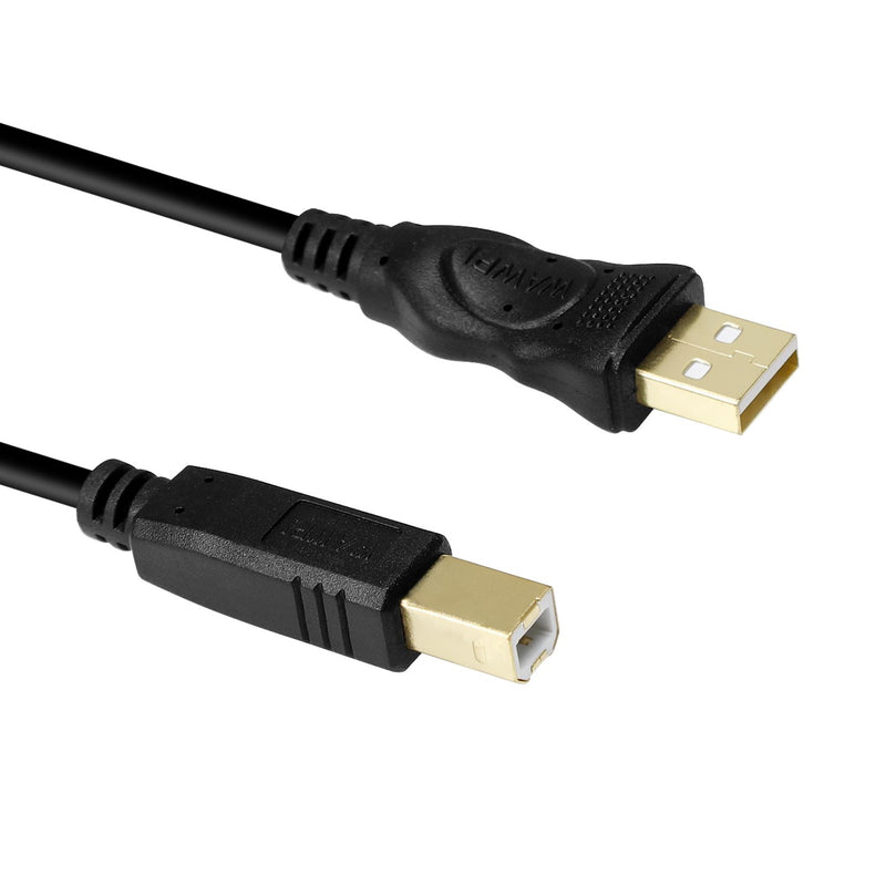 USB Cable 25 ft Gold-Plated USB 2.0 Cable - A-Male to B-Male - Printer/Scanner-25 Feet (8 Meters) 25 feet/8m