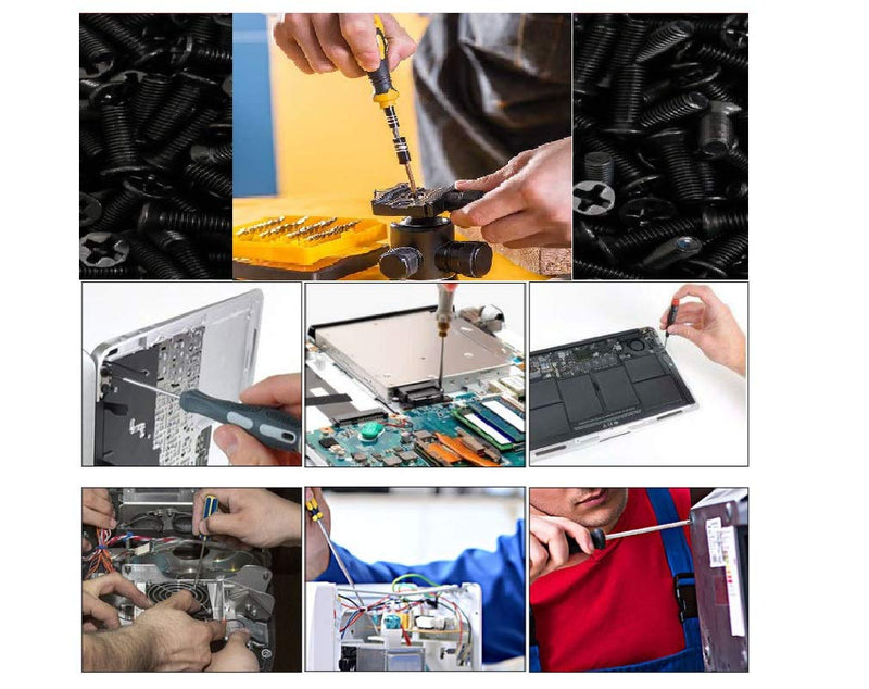 JERLITU Laptop Notebook Computer Replacement Screws Kit,M2 M2.5 M3 PC Flat Head Phillips Screw Assortments,Electronic Repair Countersunk Screws for Lenovo Dell Etc,500 Pcs 10-Size. BLack-Gray