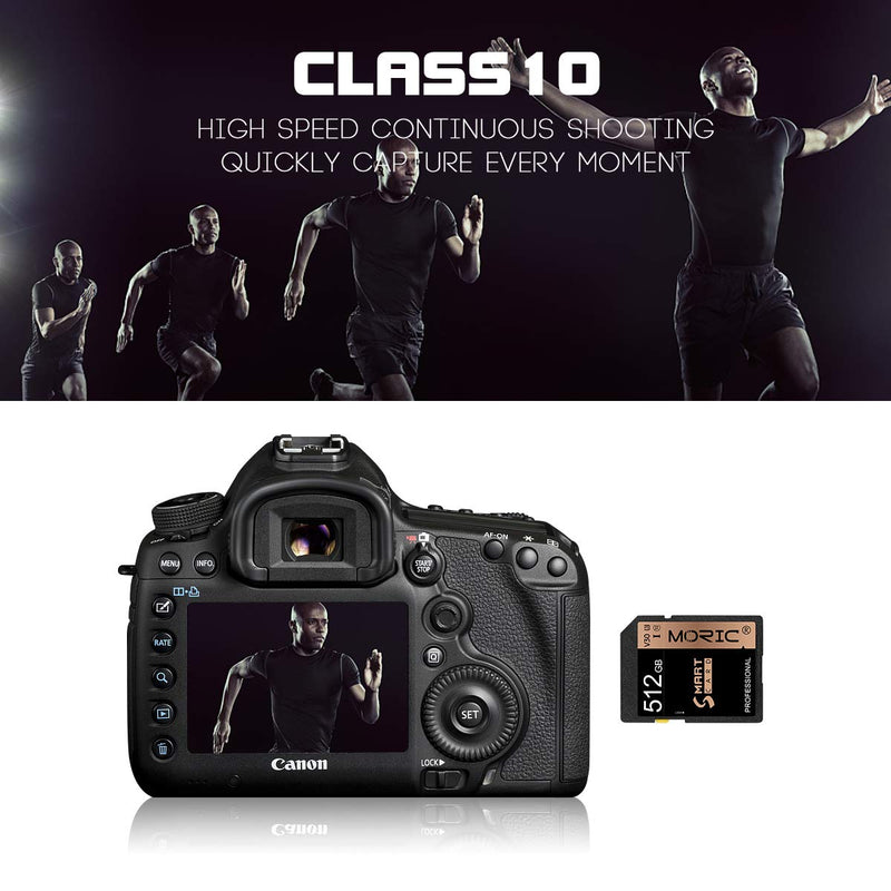 SD Card 512GB Memory Card Fast Speed Security Digital Flash Memory Card Class 10 for Camera,Videographers&Vloggers and Other SD Card Compatible Devices(512GB)