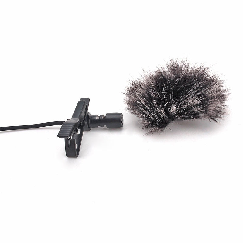 ZRAMO Metal Clip Small Lapel/Lavalier Microphone Tie Clip for Clip-on Omnidirectional Condenser Microphone for Most Smart Phone(Fuzzy windscreen) fuzzy windscreen