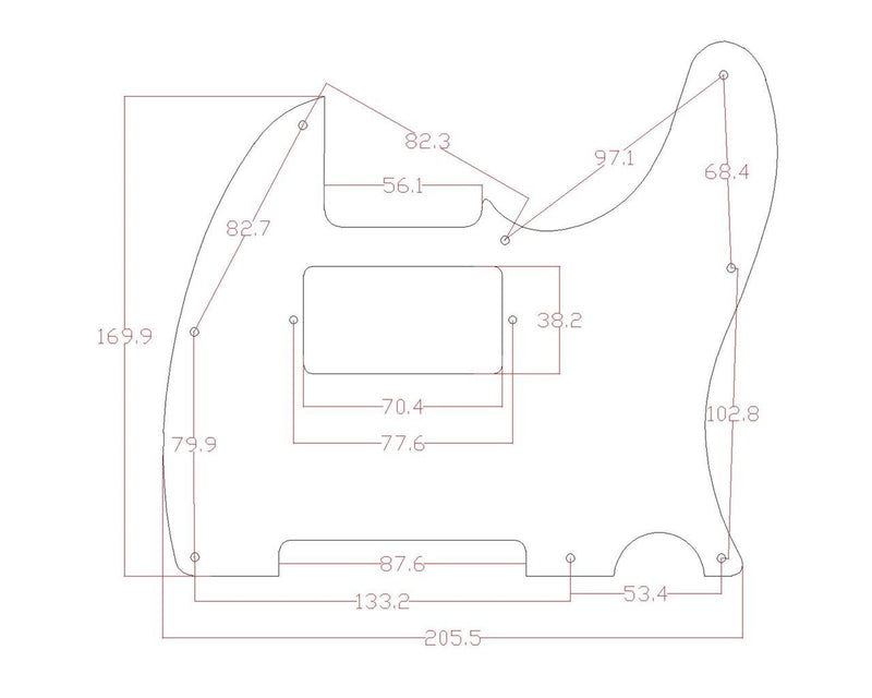 KAISH 8 Hole Tele Guitar Humbucker Pick Guard for USA/Mexican Fender Telecaster Aged White 3 Ply