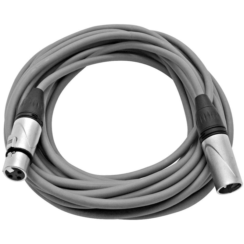 [AUSTRALIA] - Seismic Audio - SAXLX-25Gray-2Pack - 2 Pack of 25 Foot Gray XLR Patch Cables Mic Cords - 3 Pin XLR Male to XLR Female Microphone Cables - 25' 