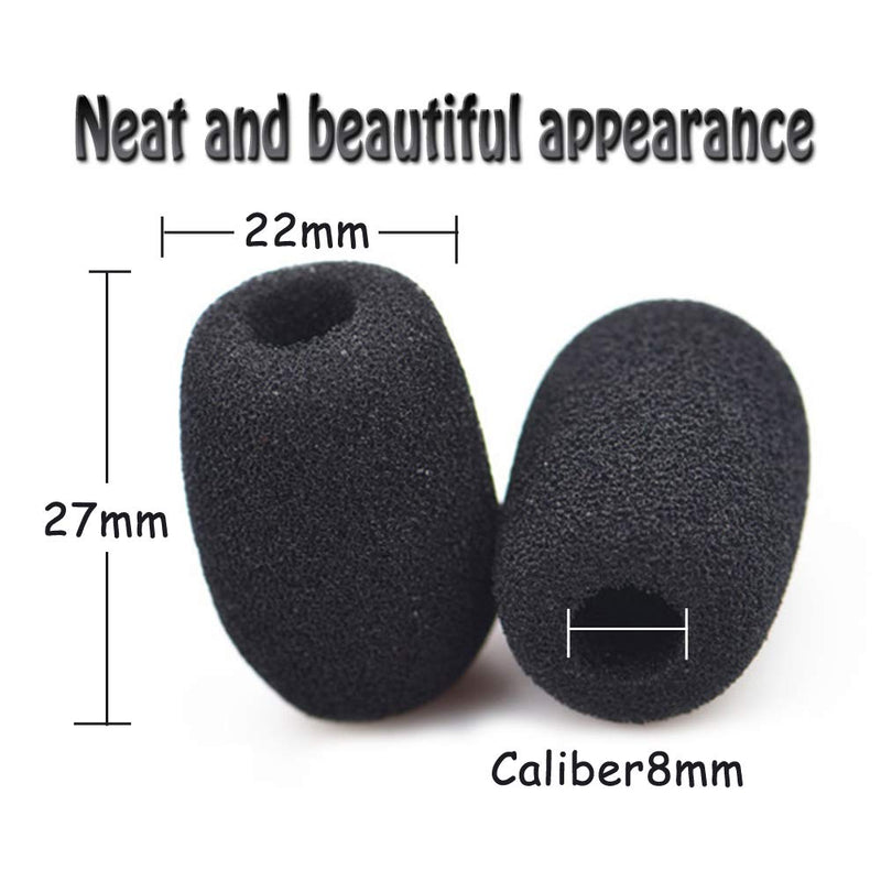 [AUSTRALIA] - 20PCS Foam Mic Cover Lapel & Headset Microphone Windscreen Black 
