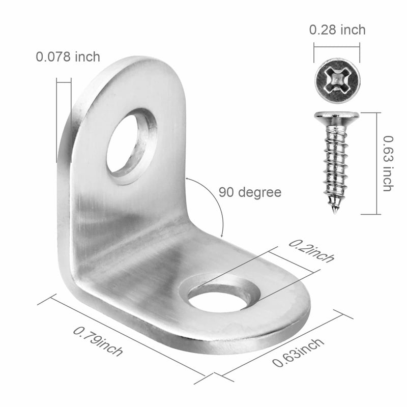 L Bracket Corner Brace 16pcs Pndbnq Small Stainless Steel Corner Brackets 90 Degree Joint Angle Support Fastener with Screws for Maintain or DIY Furniture or Wall Mounted Boards at Side Connections