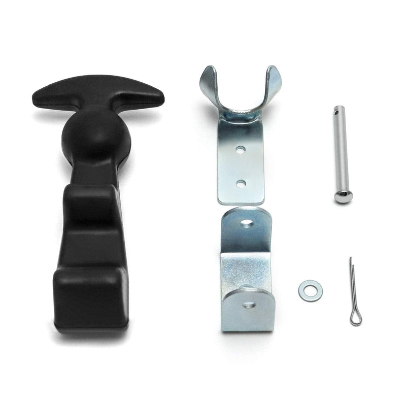 QWORK 2Packs 4.7 inch T-Handle Draw Latches with Brackets, Rubber Flexible Hood Catch t-Handle Hasp, for Tool Box, Hood, Vehicle Engine 2 Pack