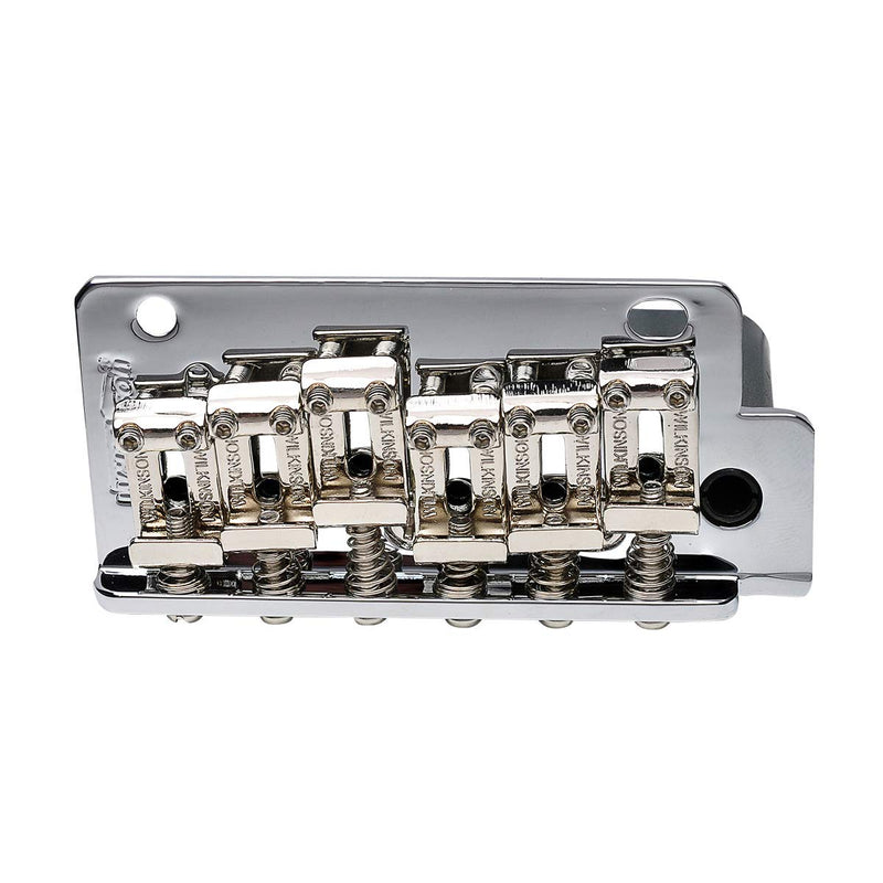 Wilkinson WV2-SB 54mm Vintage Steel Saddles 2-Point Guitar Tremolo Bridge with Full Solid Steel Block for Import Strat and Japan Strat Guitar, Chrome