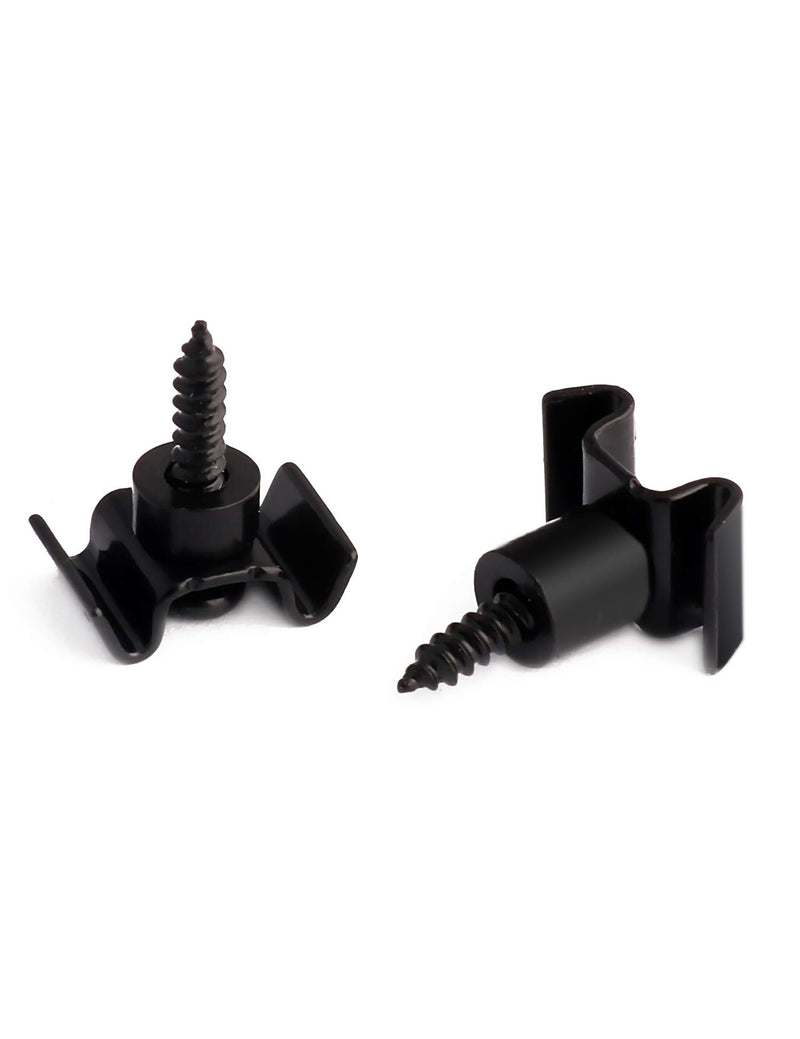 Metallor Guitar String Trees String Retainer Guides Compatible with Strat Tele Style Electric Guitar Parts Replacement Pack of 2pcs with Mounting Screws Black.