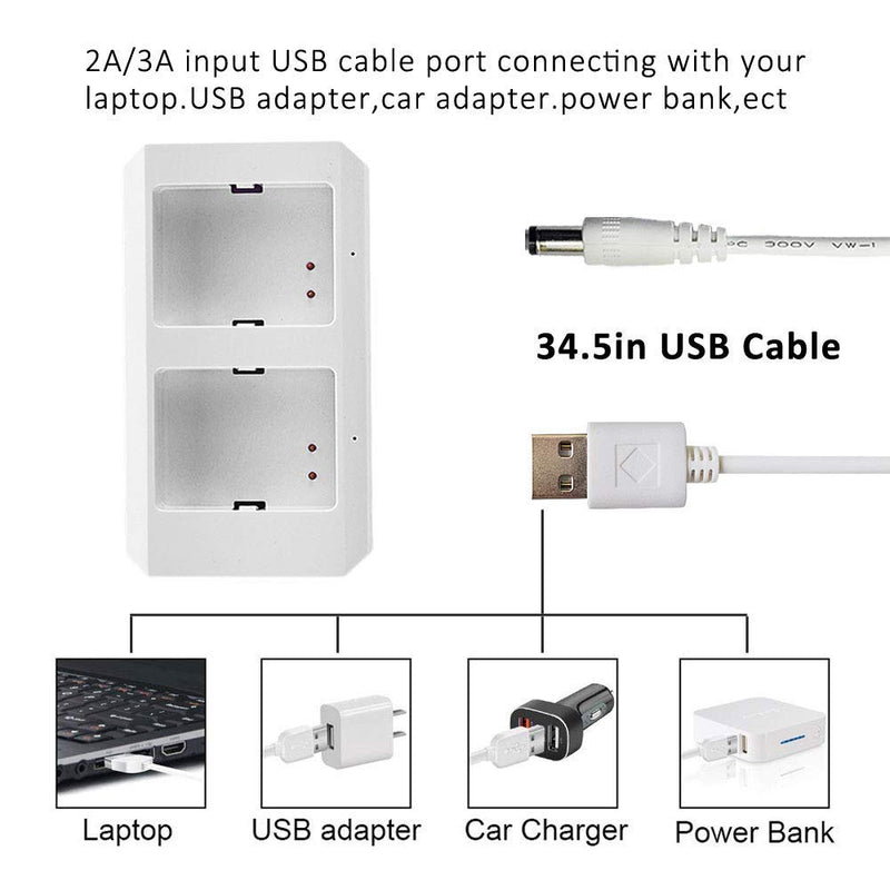 GoHonor Charger for Charging Arlo Pro Battery,Compatible with Arlo Pro & Arlo Pro 2 & Arlo Go & Arlo Security Light Camera Batteries VMA4400,with USB Cable,Fireproof Material With USB Cable