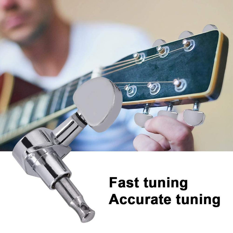 3L3R Guitar Tuning Pegs, Guitar Locking Tuners Zinc Alloy Machine Heads Silver