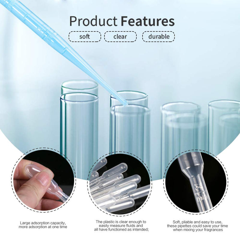 150PCS 3ML Plastic Transfer Pipettes Eye Dropper, Disposable Essential Oils Pipettes Dropper Makeup Tool Science and Lab 150